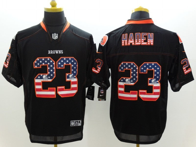 Men's Cleveland Browns Joe Haden #23 Black Game Jersey1