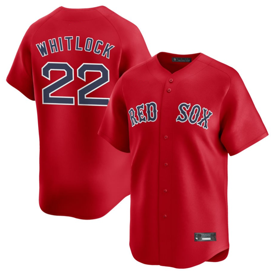#22 Garrett Whitlock Player B.Red Sox Red Home Replica Baseball Jerseys