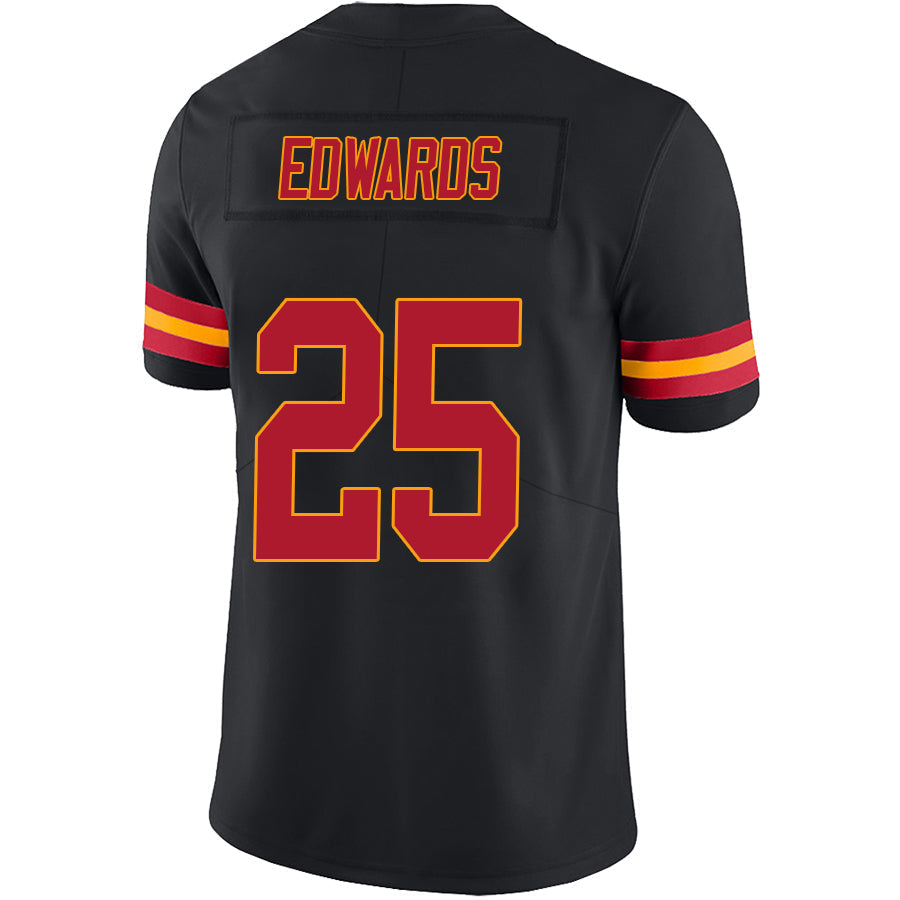 KC.Chiefs #25 Clyde Edwards-Helaire Player Black Vapor Limtied Game Football Jerseys