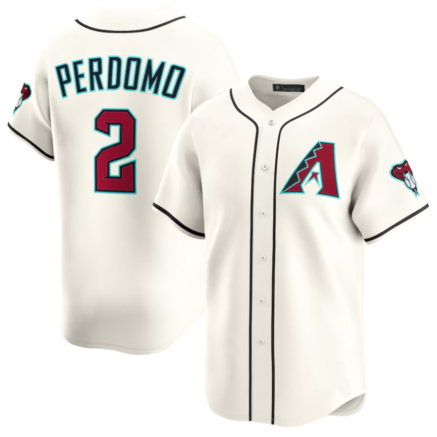 #2 Geraldo Perdomo Player A.Diamondbacks Cream Game Limited Baseball Jerseys