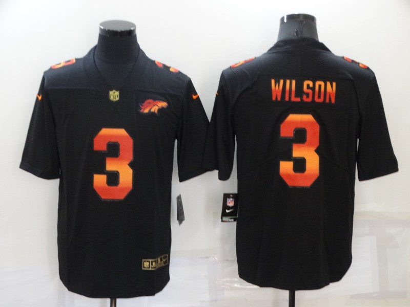 Men's Denver Broncos Russell Wilson #3 Black Player Game Jersey1
