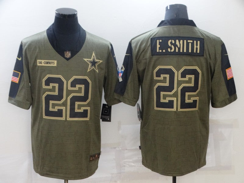 Men's Dallas Cowboys Emmitt Smith #22 Brown Game Player Jersey1