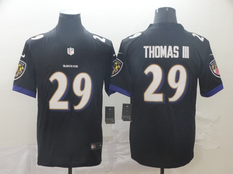 Men's Baltimore Ravens Earl Thomas III #29 Black Game Jersey1
