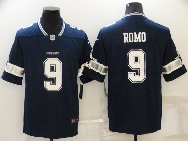 Men's Dallas Cowboys Tony Romo #9 Navy Game Player Jersey1