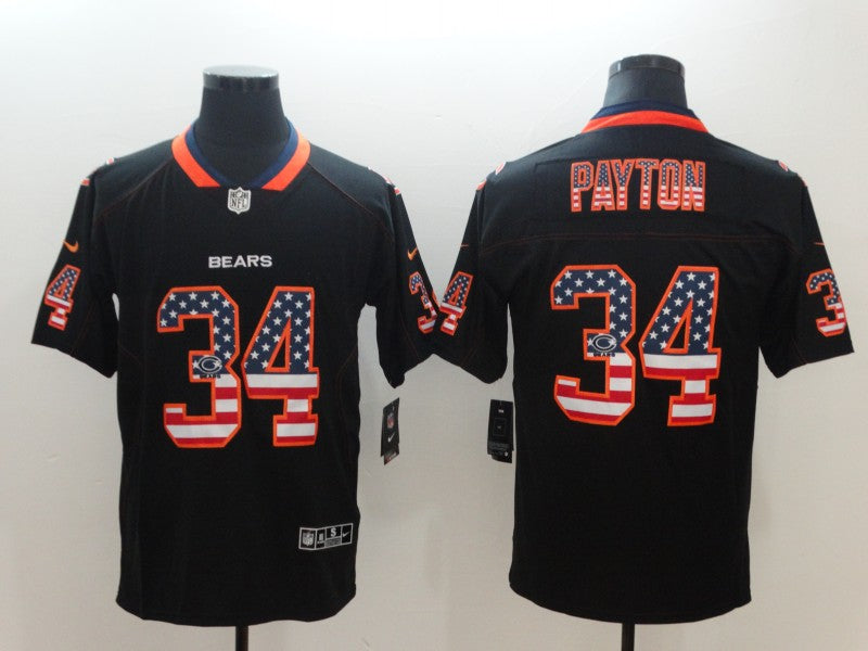 Men's Chicago Bears Walter Payton #34 Black Game Jersey1