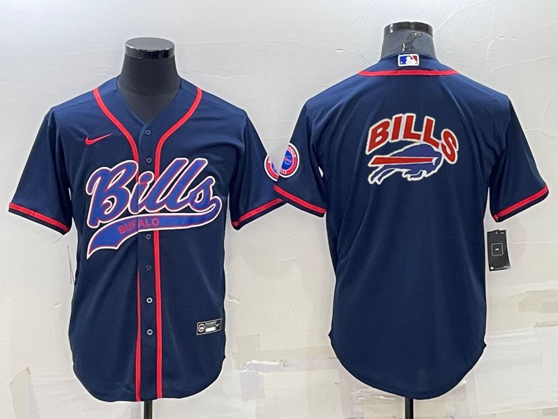 Men's Buffalo Bills Navy Game Jersey1