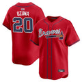 A.Braves #20 Marcell Ozuna Player Red Home Replica Baseball Jerseys
