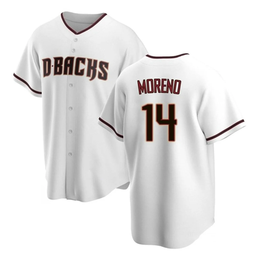 A.Diamondbacks #14 Gabriel Moreno Player White Home Replica Baseball Jerseys