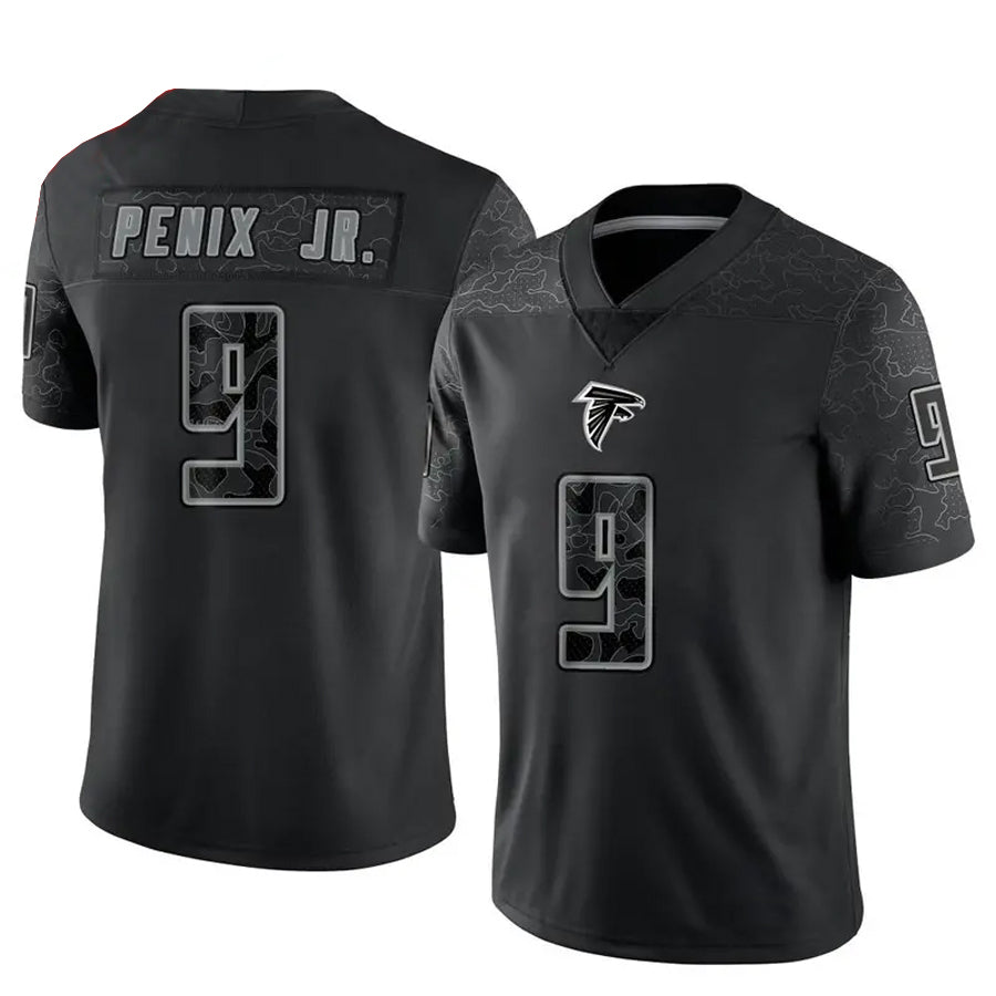 A.Falcons #9 Michael Penix Jr. Player Black RFLCTV Limited Football Jerseys