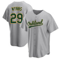 Athletics #29 Austin Wynns Player Gray Game Baseball Jerseys
