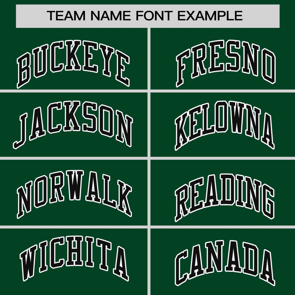 Custom Green Black-White Personalized Raglan Sleeves V-Neck Hockey Jersey