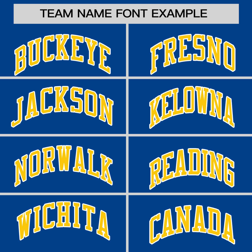 Custom Royal Gold-White Personalized Raglan Sleeves V-Neck Hockey Jersey