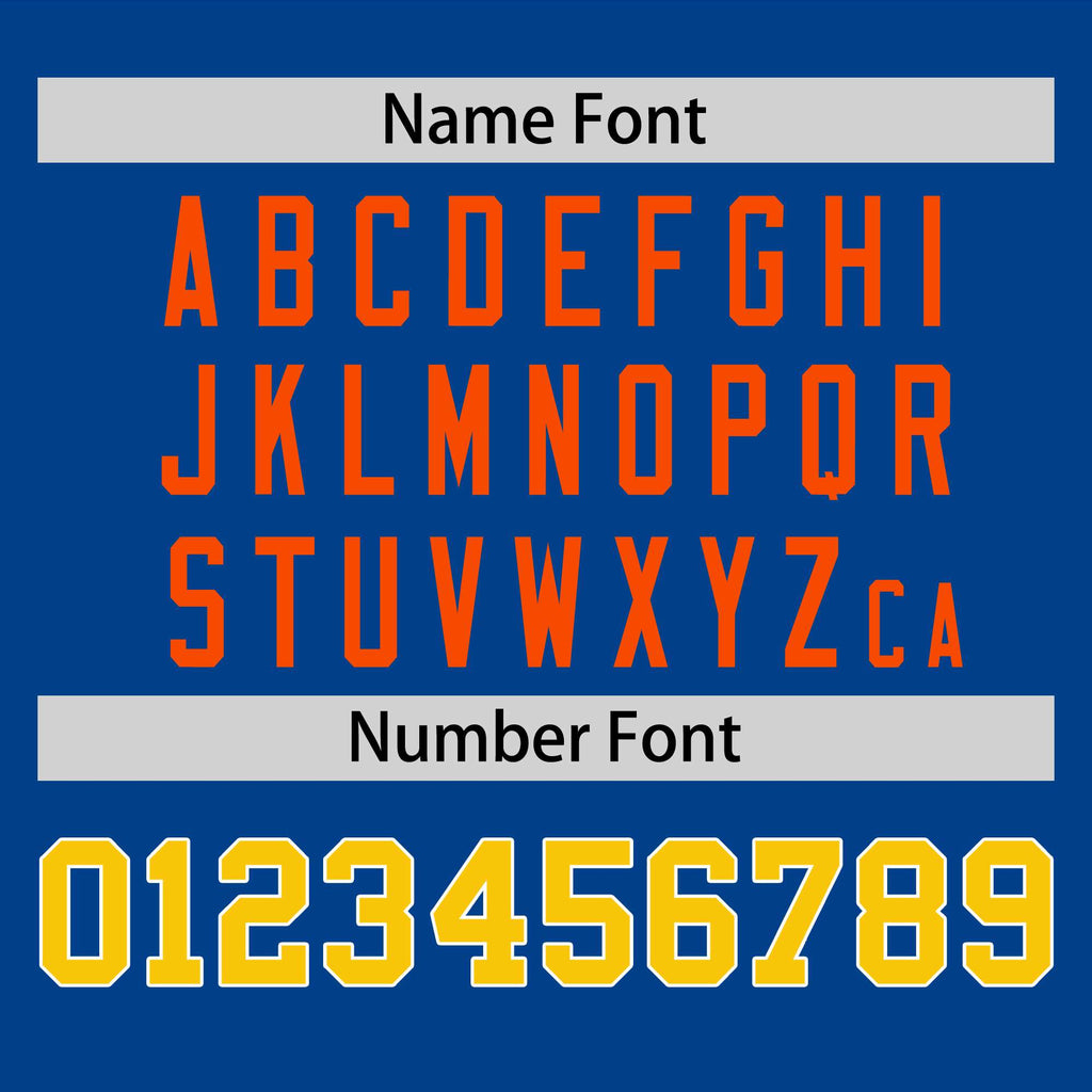 Custom Royal Orange-White Personalized Raglan Sleeves V-Neck Hockey Jersey