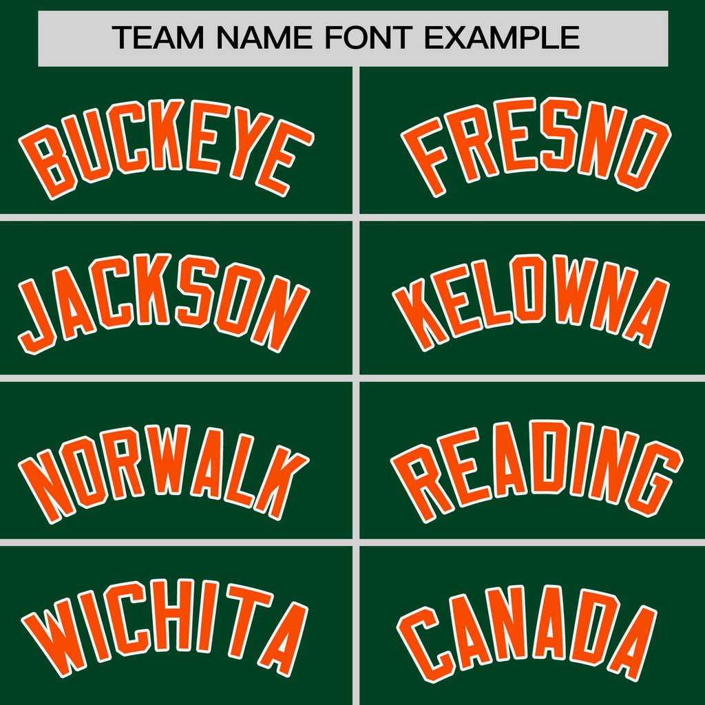 Custom Green Orange-White Personalized Raglan Sleeves V-Neck Hockey Jersey