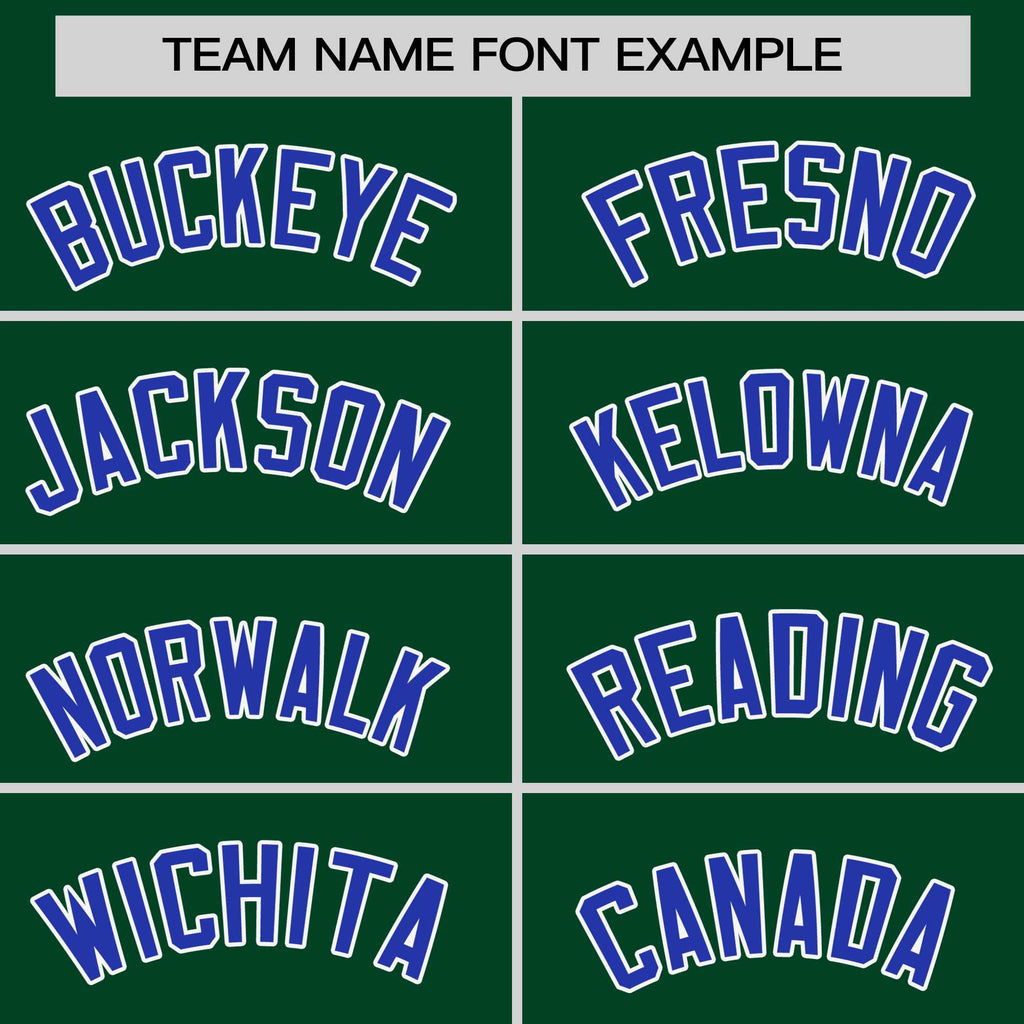 Custom Green Royal-White Personalized Raglan Sleeves V-Neck Hockey Jersey