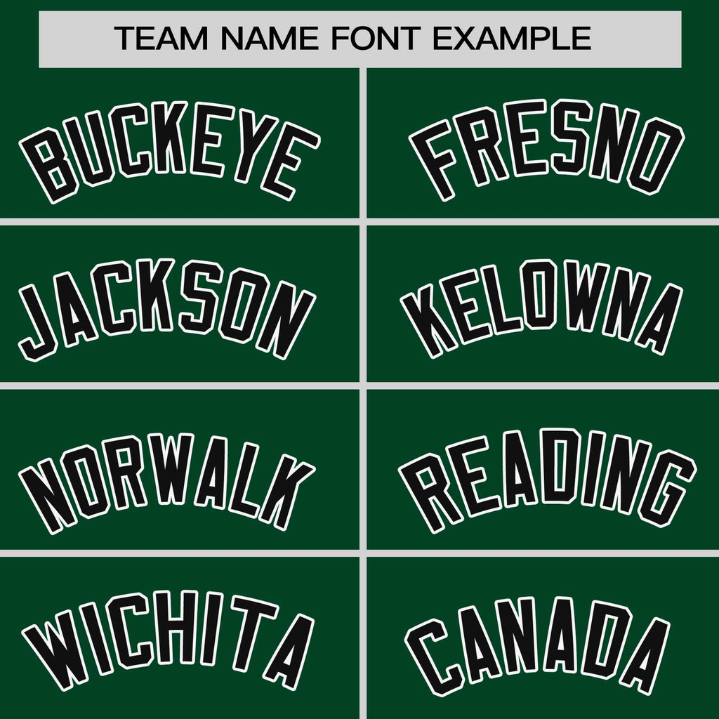 Custom Green Black-White Personalized Raglan Sleeves V-Neck Hockey Jersey
