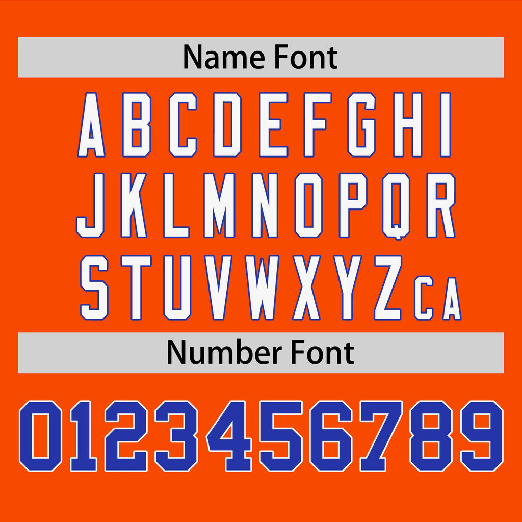 Custom Orange Royal-White Personalized Raglan Sleeves V-Neck Hockey Jersey