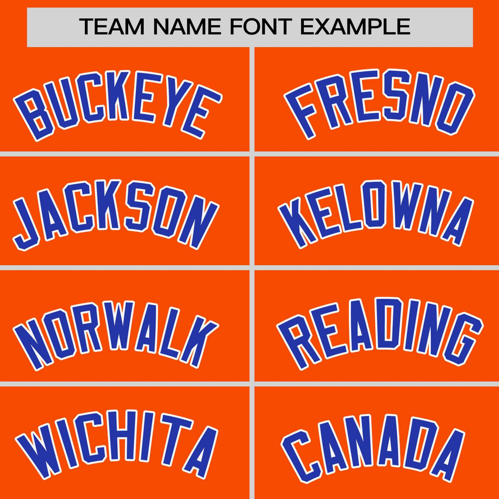 Custom Orange Royal-White Personalized Raglan Sleeves V-Neck Hockey Jersey