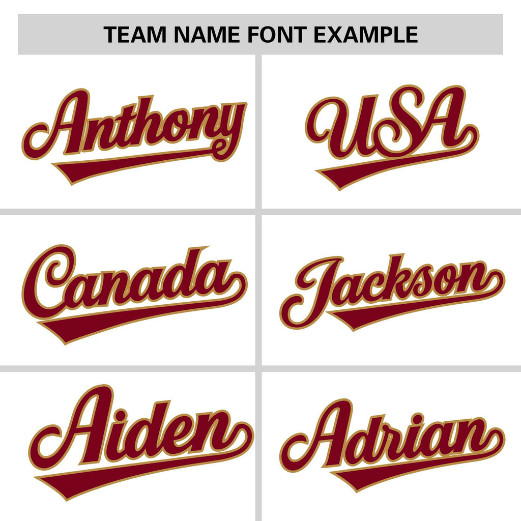 Custom White Crimson-Old Gold Personalized Raglan Sleeves V-Neck Hockey Jersey