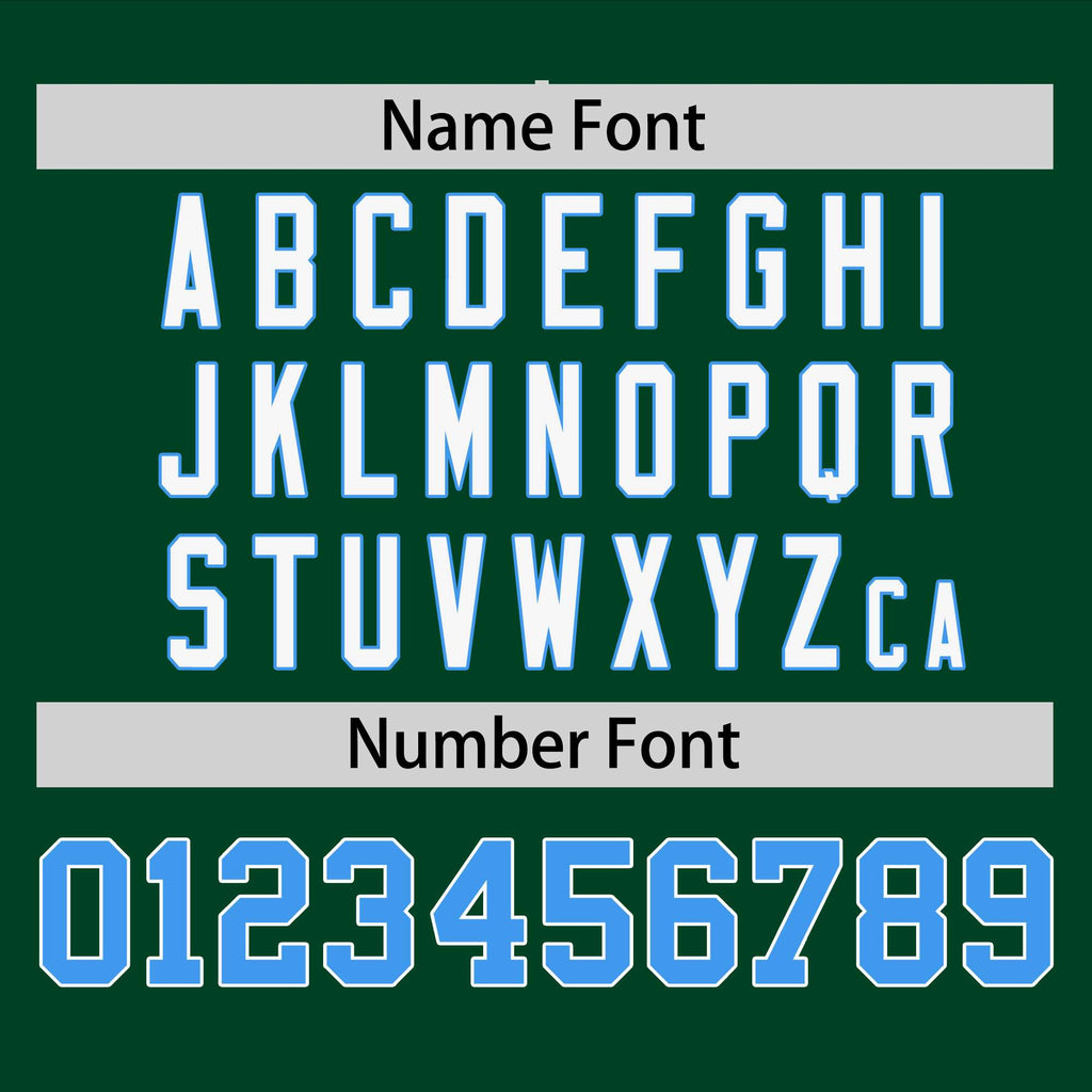 Custom Green Powder Blue-White Personalized Raglan Sleeves V-Neck Hockey Jersey