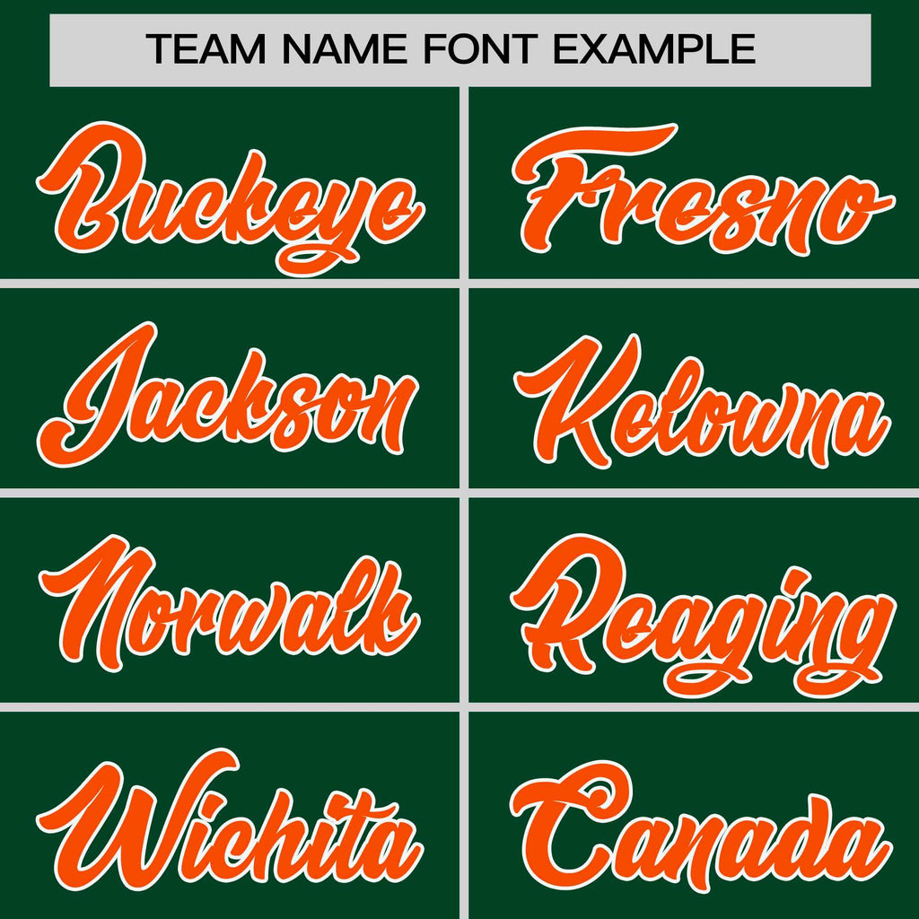 Custom Green Orange-White Personalized Raglan Sleeves V-Neck Hockey Jersey