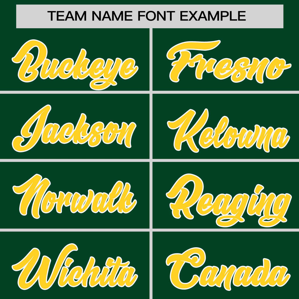 Custom Green Gold-White Personalized Raglan Sleeves V-Neck Hockey Jersey