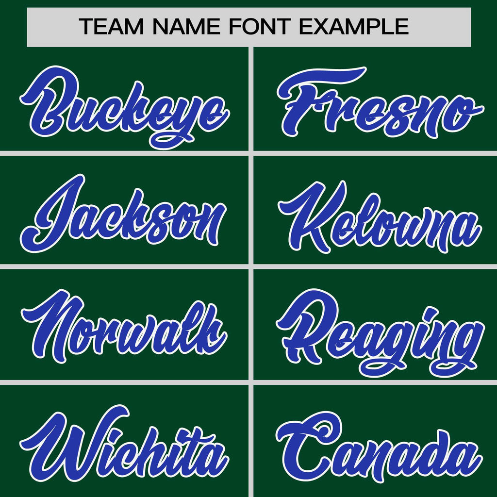 Custom Green Royal-White Personalized Raglan Sleeves V-Neck Hockey Jersey