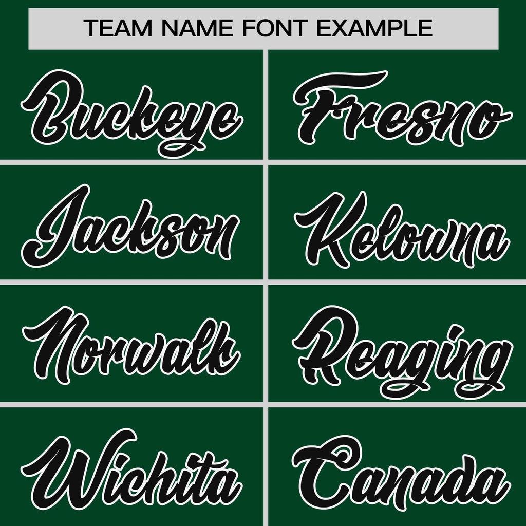 Custom Green Black-White Personalized Raglan Sleeves V-Neck Hockey Jersey