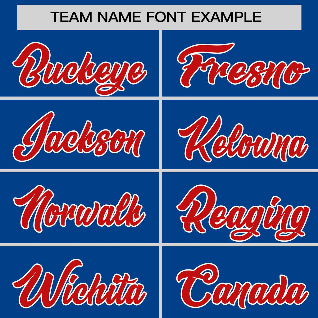 Custom Royal Red-White Personalized Raglan Sleeves V-Neck Hockey Jersey