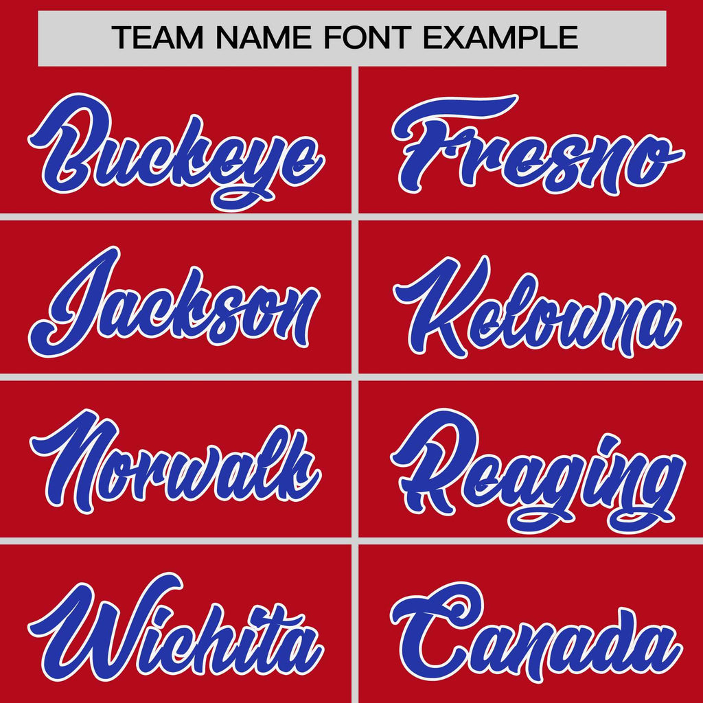 Custom Red Royal-White Personalized Raglan Sleeves V-Neck Hockey Jersey