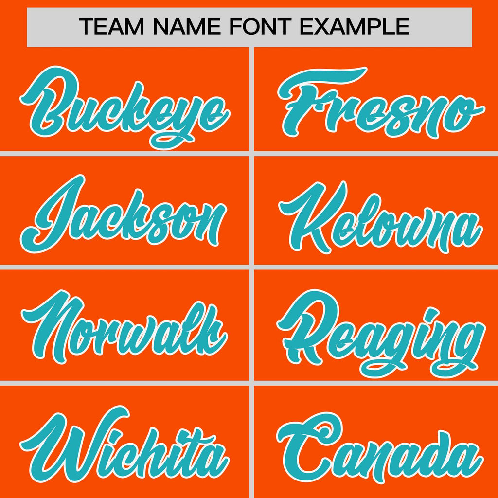 Custom Orange Aqua-White Personalized Raglan Sleeves V-Neck Hockey Jersey