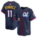 C.Guardians #11 Jose Ramirez Player Navy All-Star Game Baseball Jerseys