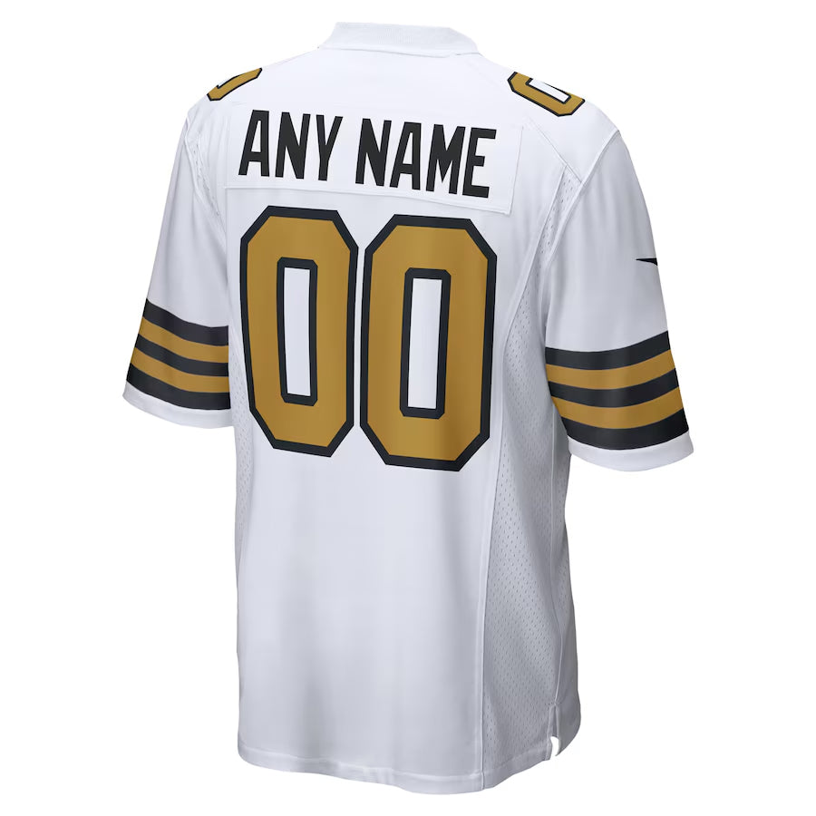 Custom NO.Saints White Alternate Game Football Jerseys