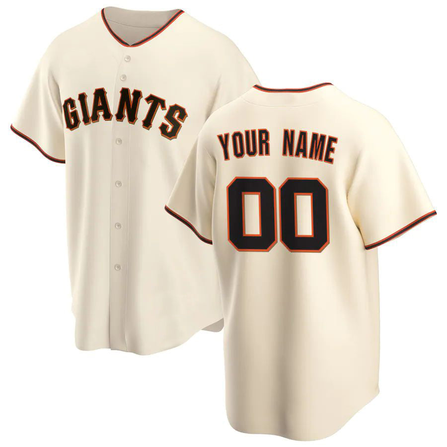 Custom S.Francisco Giants Cream Home Replica Baseball Jerseys