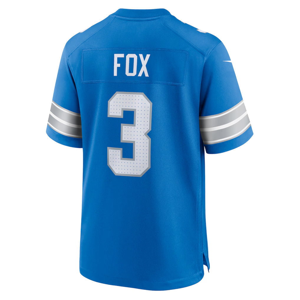 D.Lions #3 Jack Fox Player Blue Home Game Football Jerseys