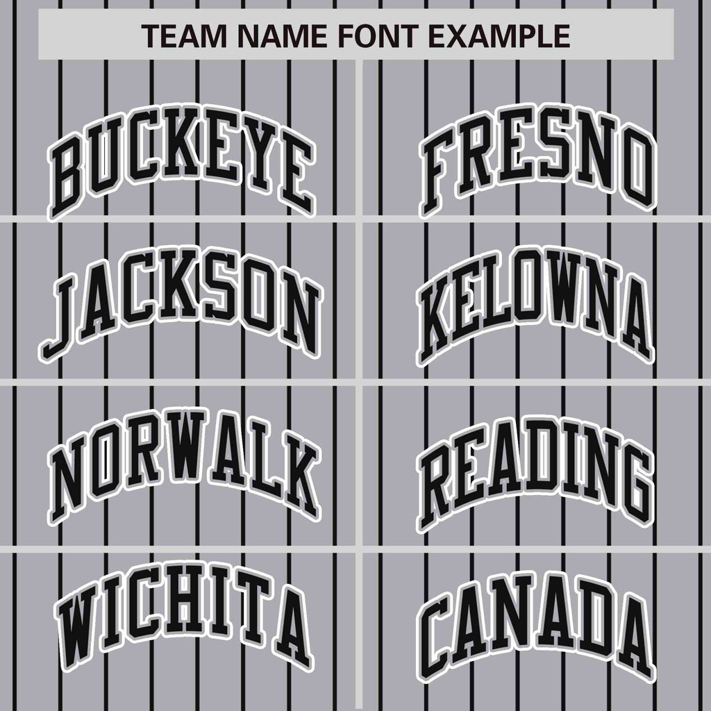 Custom Gray Black Raglan Sleeves Varsity Full-Snap Pinstripe Letterman Baseball Jacket