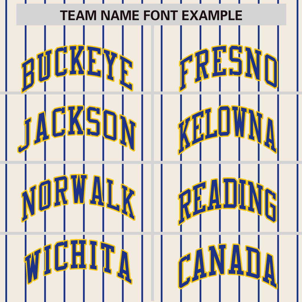 Custom Cream Royal Raglan Sleeves Varsity Full-Snap Pinstripe Letterman Baseball Jacket