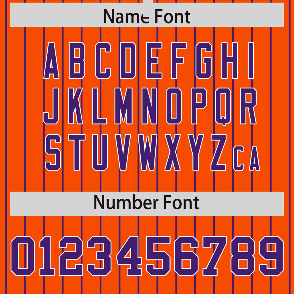 Custom Orange Purple Raglan Sleeves Varsity Full-Snap Pinstripe Letterman Baseball Jacket