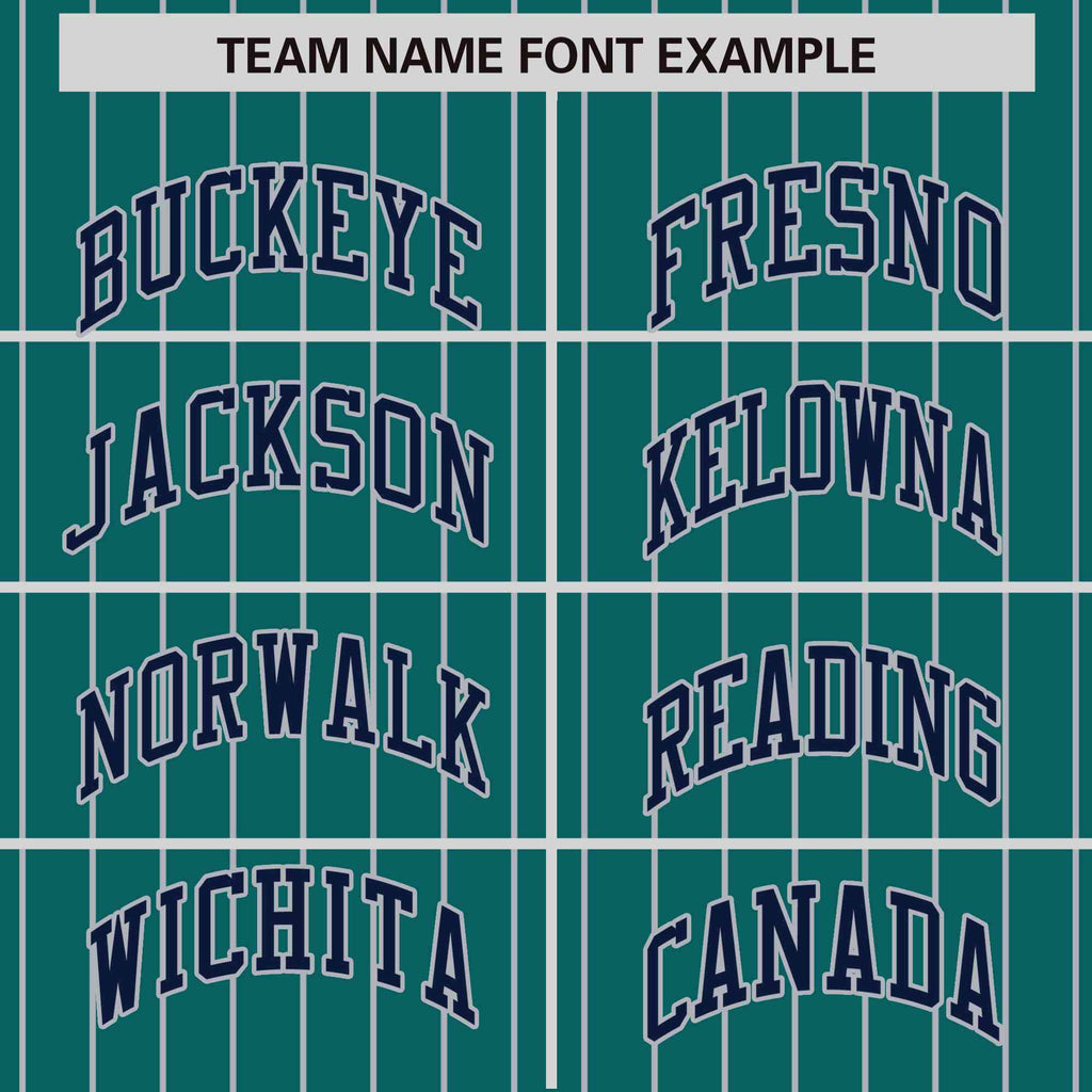 Custom Aqua Gray Raglan Sleeves Varsity Full-Snap Pinstripe Letterman Baseball Jacket