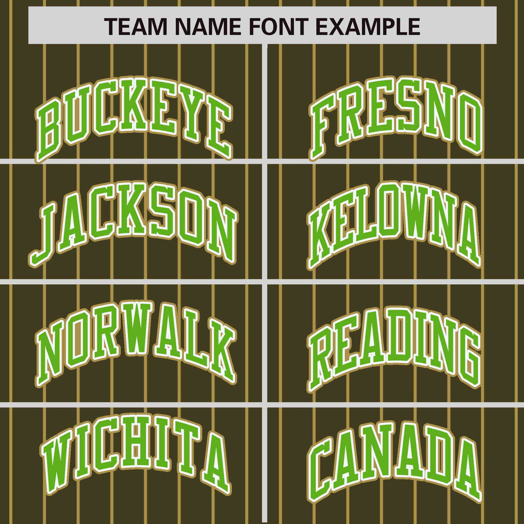 Custom Green Desert Yellow Raglan Sleeves Varsity Full-Snap Pinstripe Letterman Baseball Jacket