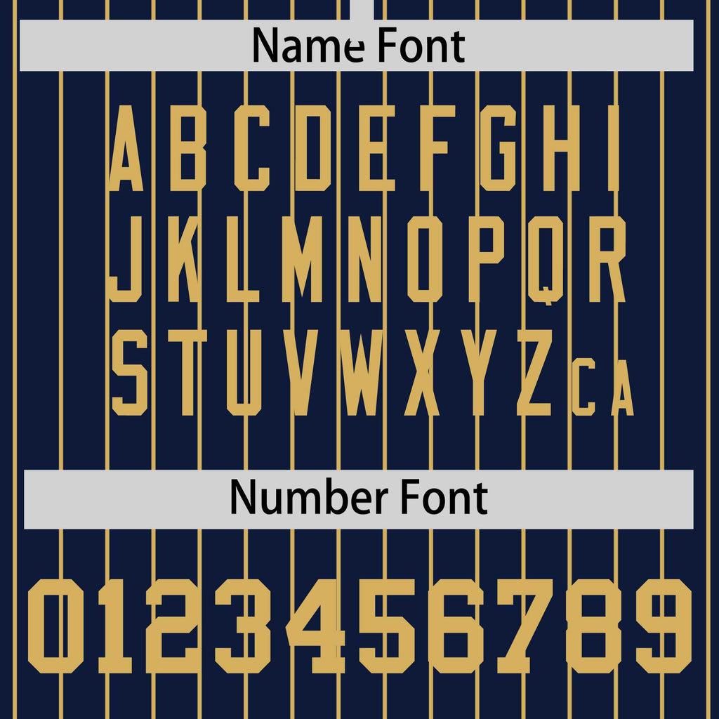 Custom Navy Old Gold Raglan Sleeves Varsity Full-Snap Pinstripe Letterman Baseball Jacket