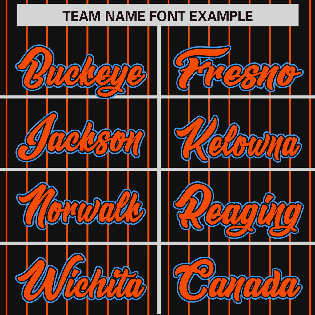 Custom Black Orange Raglan Sleeves Varsity Full-Snap Pinstripe Letterman Baseball Jacket