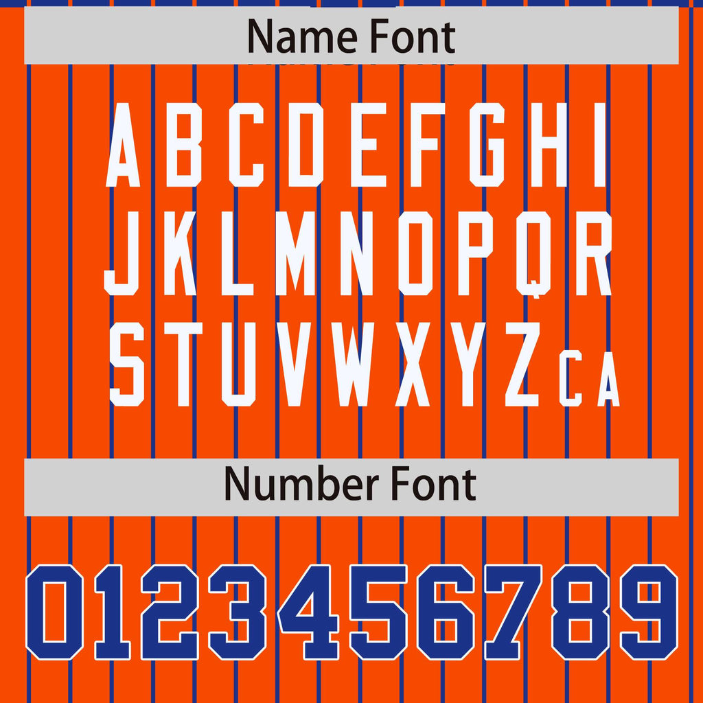 Custom Royal Orange Raglan Sleeves Varsity Full-Snap Pinstripe Letterman Baseball Jacket