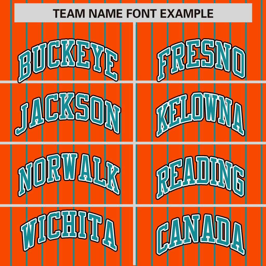 Custom Orange Aqua Raglan Sleeves Varsity Full-Snap Pinstripe Letterman Baseball Jacket