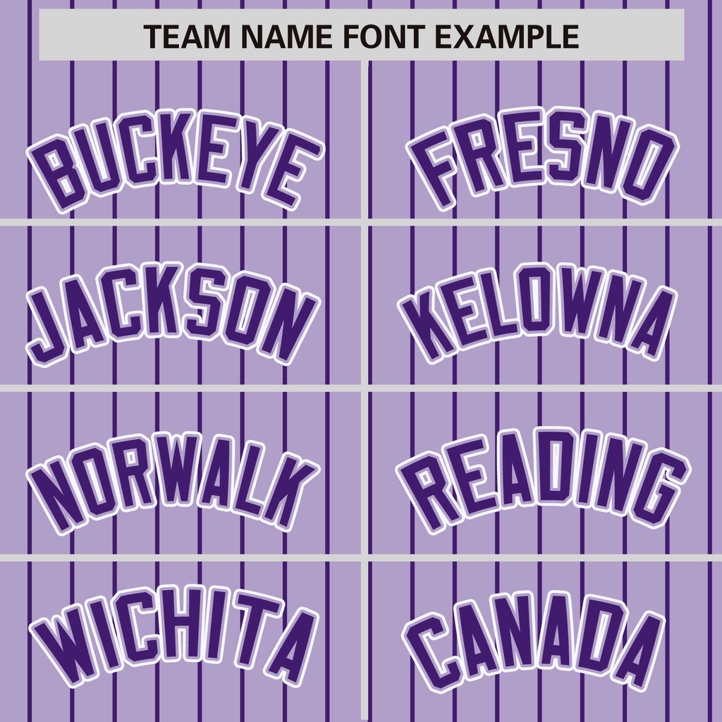 Custom Light Purple Purple Raglan Sleeves Varsity Full-Snap Pinstripe Letterman Baseball Jacket