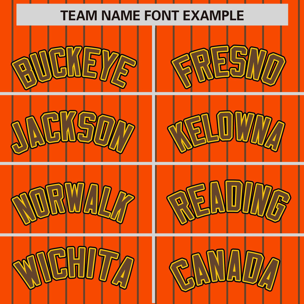 Custom Orange Light Brown Raglan Sleeves Varsity Full-Snap Pinstripe Letterman Baseball Jacket