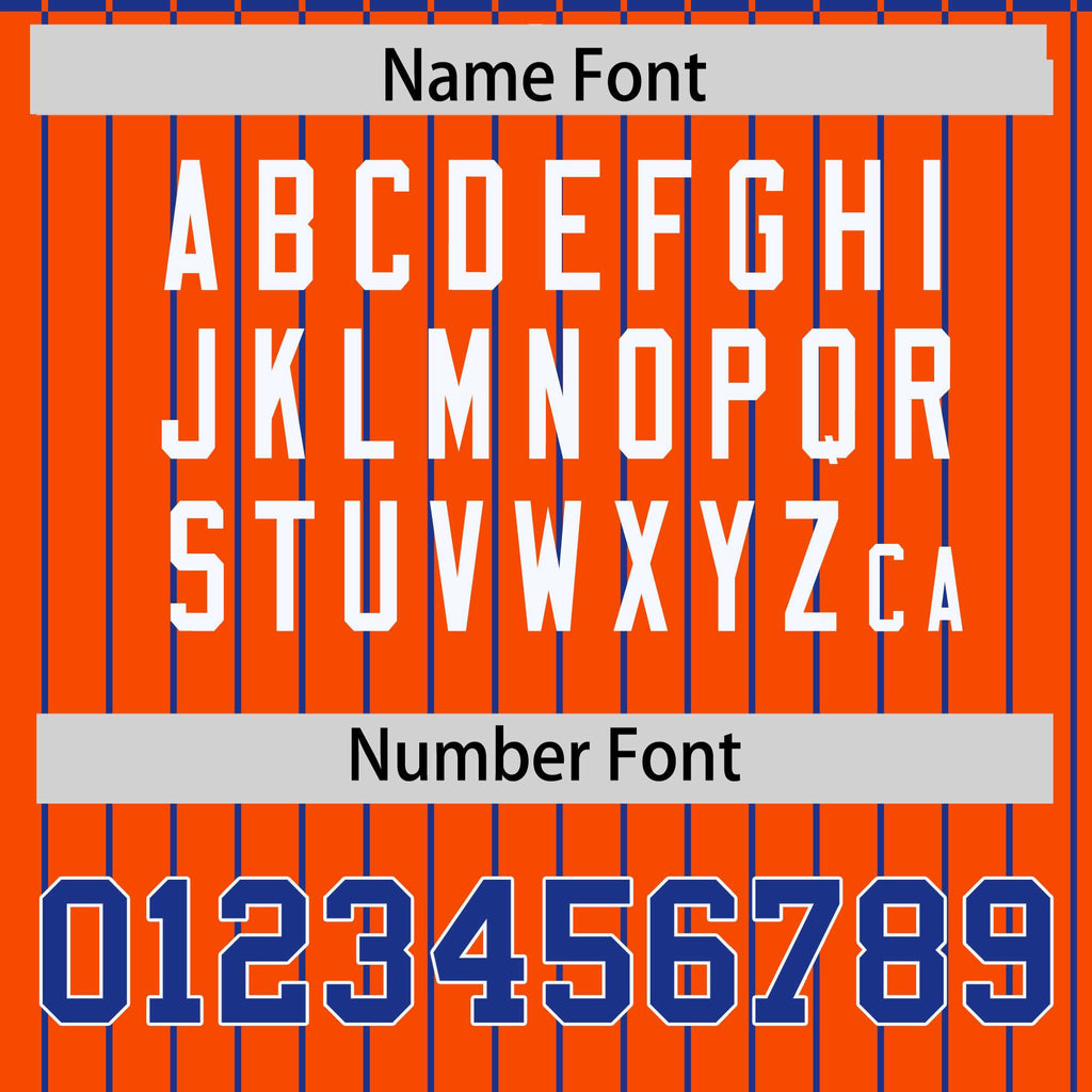 Custom Royal Orange Raglan Sleeves Varsity Full-Snap Pinstripe Letterman Baseball Jacket