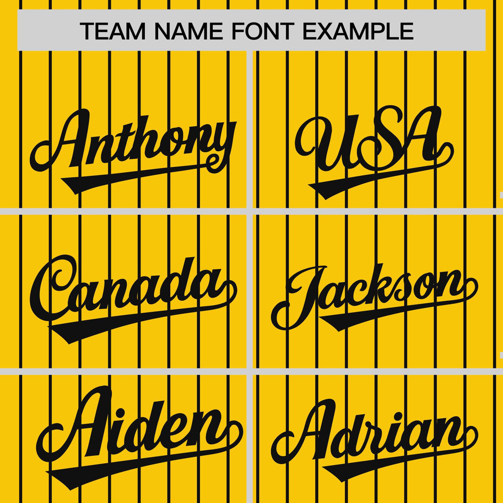 Custom Gold Black Raglan Sleeves Varsity Full-Snap Pinstripe Letterman Baseball Jacket
