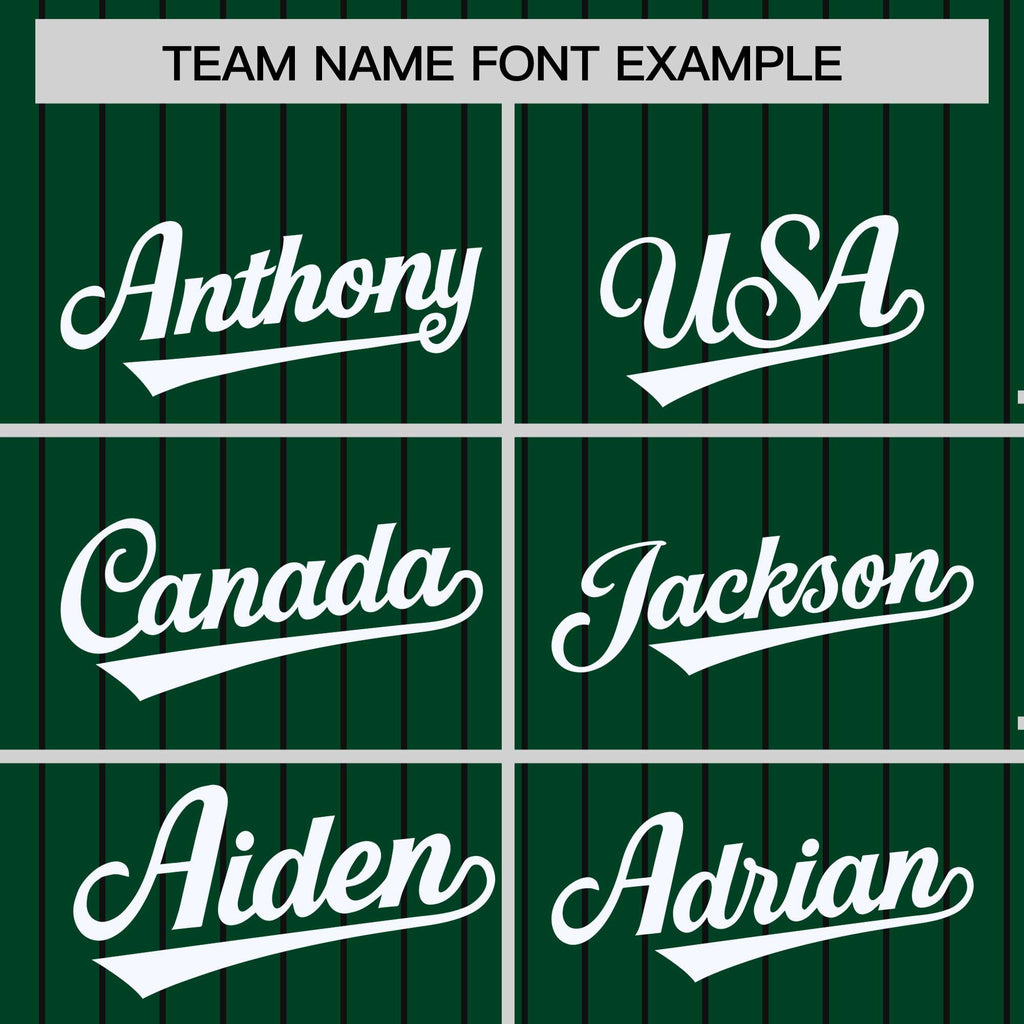 Custom Green Black Raglan Sleeves Varsity Full-Snap Pinstripe Letterman Baseball Jacket