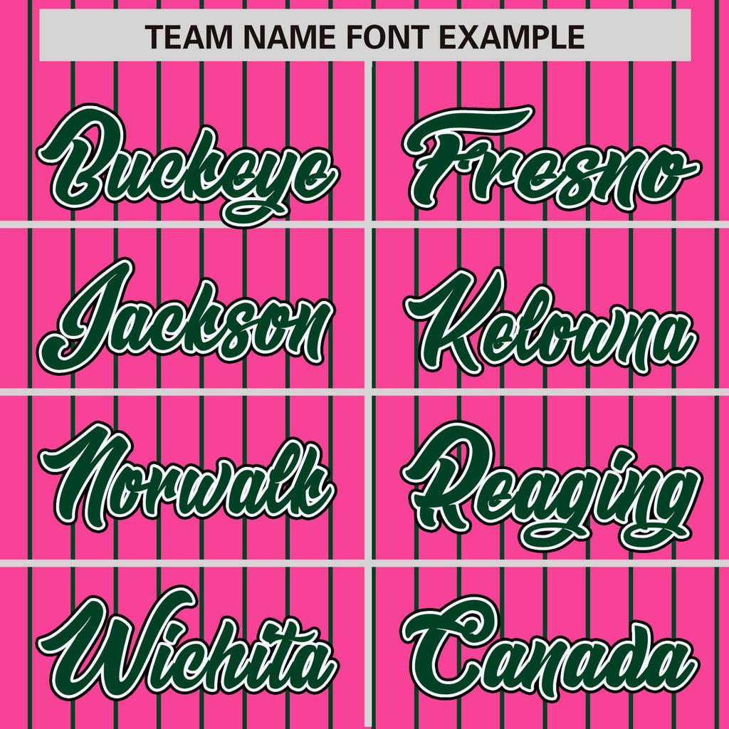 Custom Pink Green Raglan Sleeves Varsity Full-Snap Pinstripe Letterman Baseball Jacket